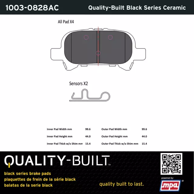 10030828AC - Brakes &amp; Brake Parts: Disc Brake Pad Set for MPA ELECTRICAL Image