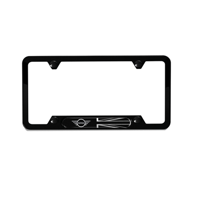 51805A5CFB4 - Exterior: License Plate Frame - Wing Black Jack - Black for Mini Image