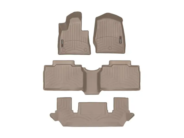 451575123 - Accessories: Tan FloorLiner™ DigitalFit®, Front, 2nd Row &amp; 3rd Row for WeatherTech Image