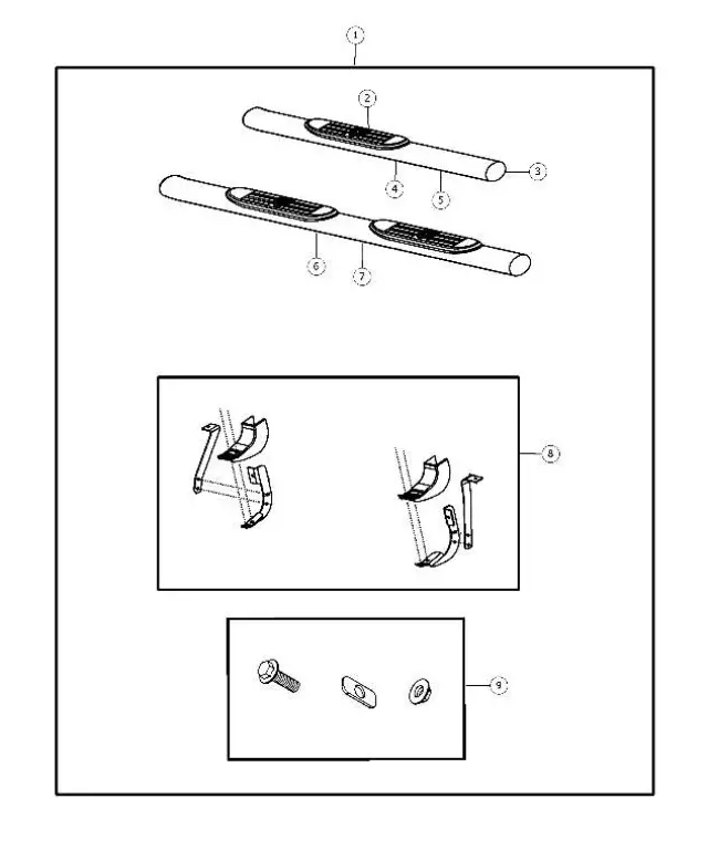 68078896AD - Mopar Accessories - Component Parts: Right Side Step for Ram: 1500, 2500, 3500 Image