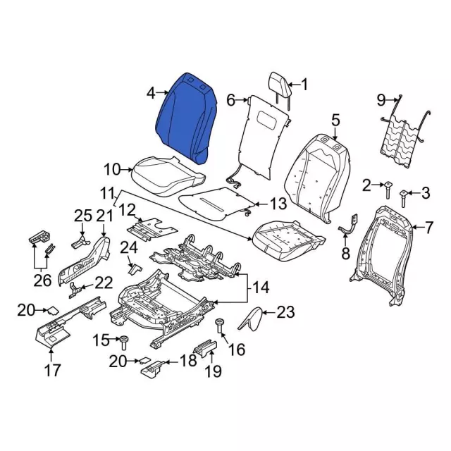LJ8Z5864416AB - Body: Seat Back Cover for Ford Image