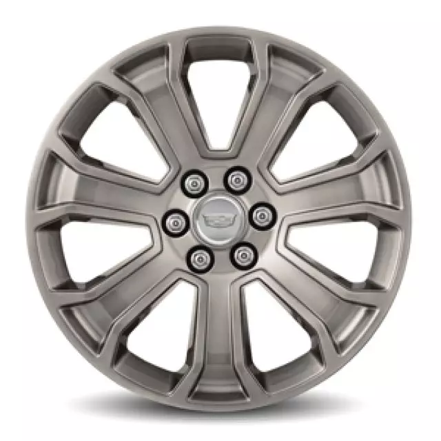 19301163 - : 22 Wheel, 7-Spoke Silver for Cadillac: Escalade, Escalade ESV | Chevrolet: Silverado 1500, Silverado 1500 LD, Silverado 2500 HD, Silverado 3500 HD, Suburban, Suburban 3500 HD, Tahoe | GMC: Sierra 1500, Sierra 1500 Limited Image