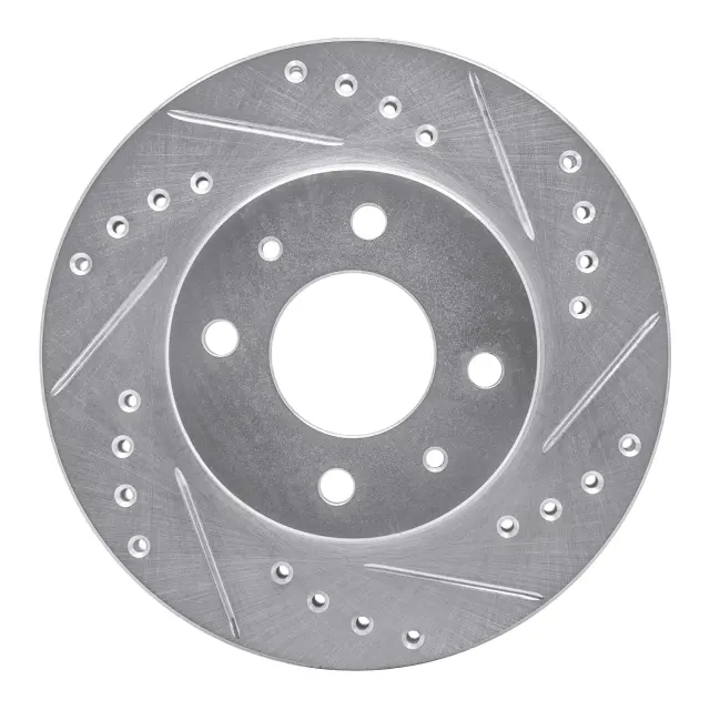 63167045R - : DFC Brake Rotor - Drilled and Slotted - Silver for DYNAMIC FRICTION Image