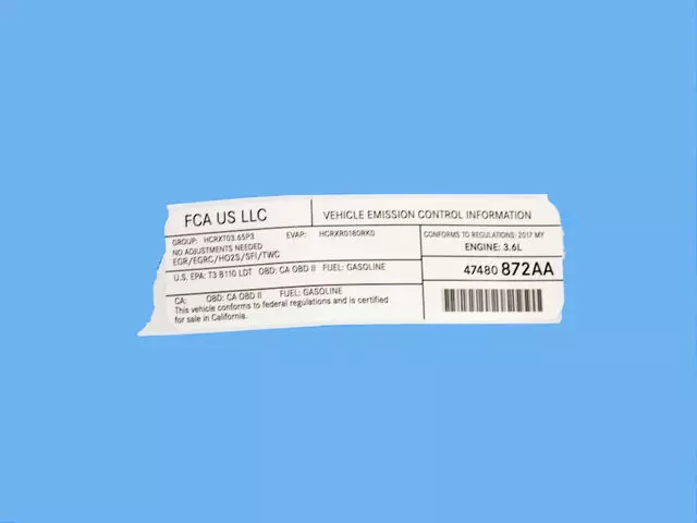 47480872AA - Labels: Veci Label Label for Mopar Image