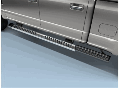 Step Bars, 6 Inch Angular, Chromed Aluminum - Ford (HC3Z-16450-AB)