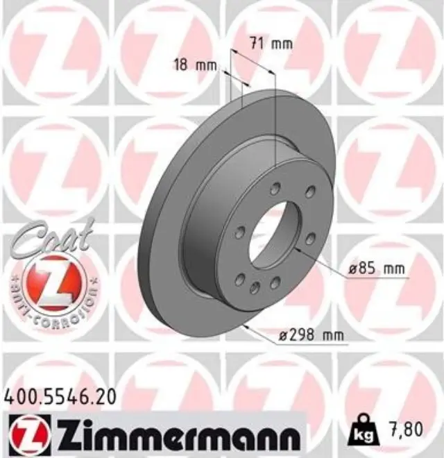 400554620 - : Zimmermann 400.5546.20 Disc Brake Rotor for ZIMMERMANN Image