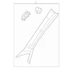 21369005257Q03 - Body: Windshield Pillar Trim for Mercedes-Benz Image