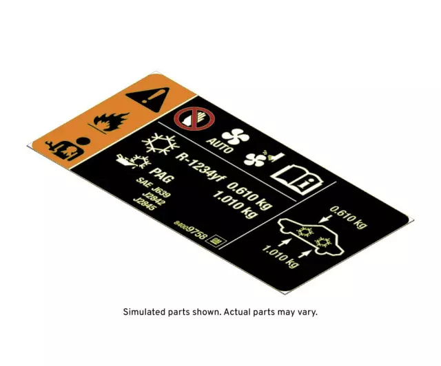 84009758 - : Driver Side Air Conditioning Refrigerant and Fan Blade Warning Label for Cadillac: CT6 Image