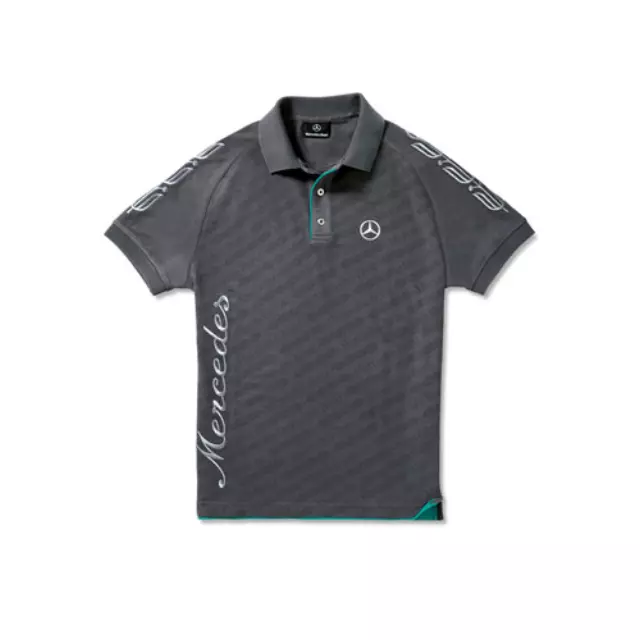144384402 - : Mer F1 Heritage Polo Shirt (AMBM110 Gy) for Mercedes-Benz Image