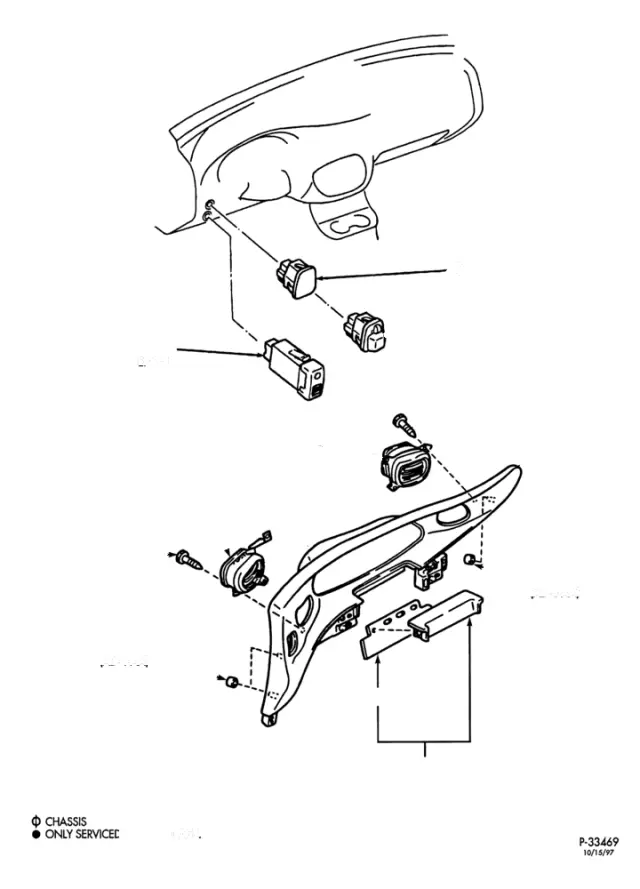 F65Z17B676AB - Body: Mirror Switch for Ford Image