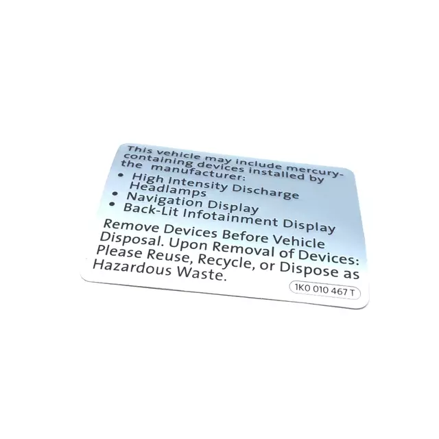 Caution Label - Volkswagen (1K0-010-467-T)