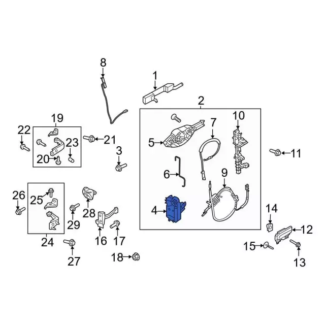 ML3Z15264A26G - Body: Latch for Ford: F-150, F-150 Lightning, F-250 Super Duty, F-350 Super Duty, F-450 Super Duty, F-550 Super Duty Image