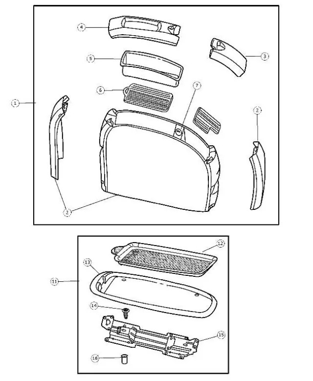 RT921T5AF - Instrument Panel and Radios and Consoles: Floor Console for Chrysler: Town &amp; Country, Voyager | Dodge: Caravan, Grand Caravan Image