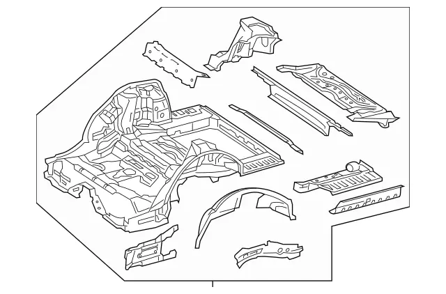 2136102303 - Substructure: Rear-End Floor for Mercedes-Benz: CLS450, CLS53 AMG, E300, E350, E43 AMG Image image