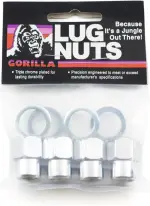 73087SMB - : Short Mag Open End 13/16" Hex 1/2"-20 Chrome Pack of 4 Lug Nuts and 4 Washers for Gorilla Automotive Image