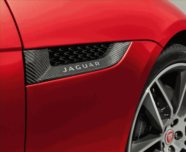 T2R25197 - : Side Power Vent, Silver Weave Carbon Fiber for Jaguar: F-Type Image