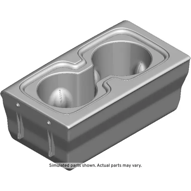 23467143 - : Black Carbon Metallic Front Floor Console Cup Holder for Chevrolet: Silverado 1500, Silverado 2500 HD, Silverado 3500 HD | GMC: Sierra 1500, Sierra 2500 HD, Sierra 3500 HD Image