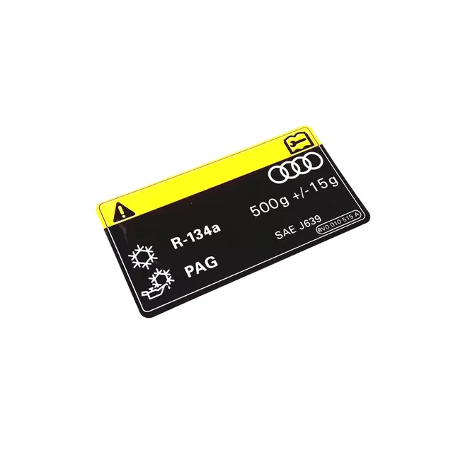 8V0010515A - : AC Label for Audi: A3, A3 Quattro, A3 Sportback e-tron, Q3, S3, TT Quattro, TT RS Quattro, TTS Quattro Image