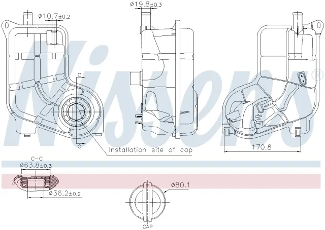996287 - Cooling Systems: Nissens Engine Coolant Reservoir for NISSENS Image