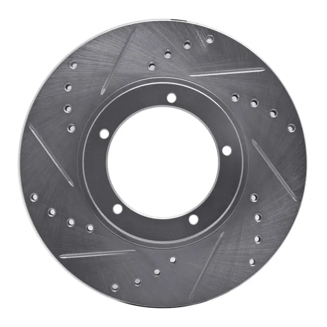 63102001L - Brakes &amp; Brake Parts: DFC Brake Rotor - Drilled and Slotted - Silver for DYNAMIC FRICTION Image