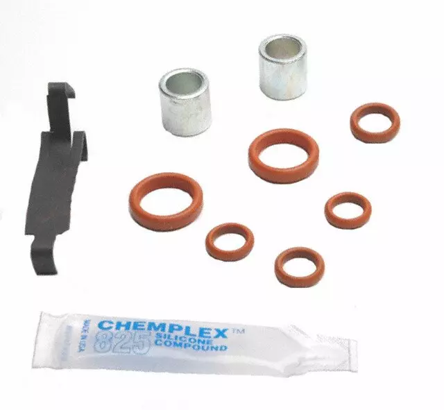 18K265 - Brake: Front Disc Brake Caliper Hardware Kit for Buick: Electra, LeSabre, Roadmaster | Cadillac: Brougham, Commercial Chassis, DeVille, Fleetwood | Chevrolet: Astro, Blazer, C/K Pickup, C3500, Caprice, Express 3500, G10, G20, G30, Impala, K5 Blazer, P20, P30, R10, R20, Suburban C10, Suburban C20, Suburban K10, Suburban K20, Suburban R10, Suburban R1500, Suburban R20, Suburban R2500, Suburban V10, Suburban V1500, Suburban V20, Suburban V2500, V10, V20 | GMC: C1500 Pickup, C2500 Pickup, C3500 Pickup, G1500, G2500, G3500, Jimmy, K1500 Pickup, K2500 Pickup, P2500, P3500, R1500 Pickup, R2500 Pickup, Safari, Suburban C1500, Suburban C2500, Suburban K1500, Suburban K2500, Suburban R1500, Suburban R2500, V1500, V1500 Suburban, V2500, V2500 Suburban | Jeep: Grand Wagoneer, J10, J20 | Oldsmobile: 98, Custom Cruiser, Delta 88 | Pontiac: Parisienne, Safari | Porsche: Boxster Image