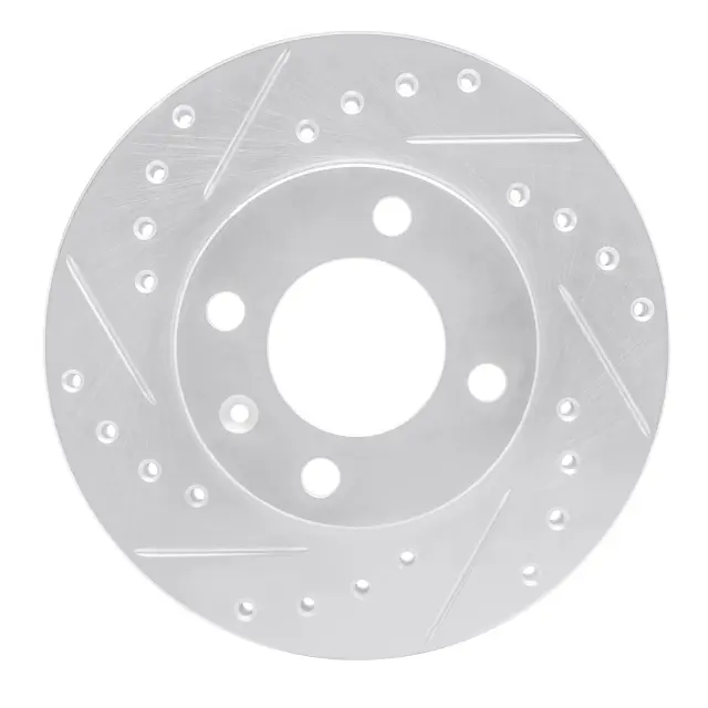63174004L - Brakes &amp; Brake Parts: DFC Brake Rotor - Drilled and Slotted - Silver for DYNAMIC FRICTION Image