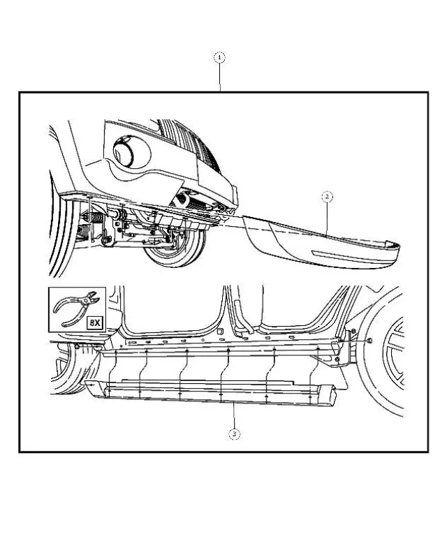Lower-Side Cladding Kit - Mopar (82211096AB)