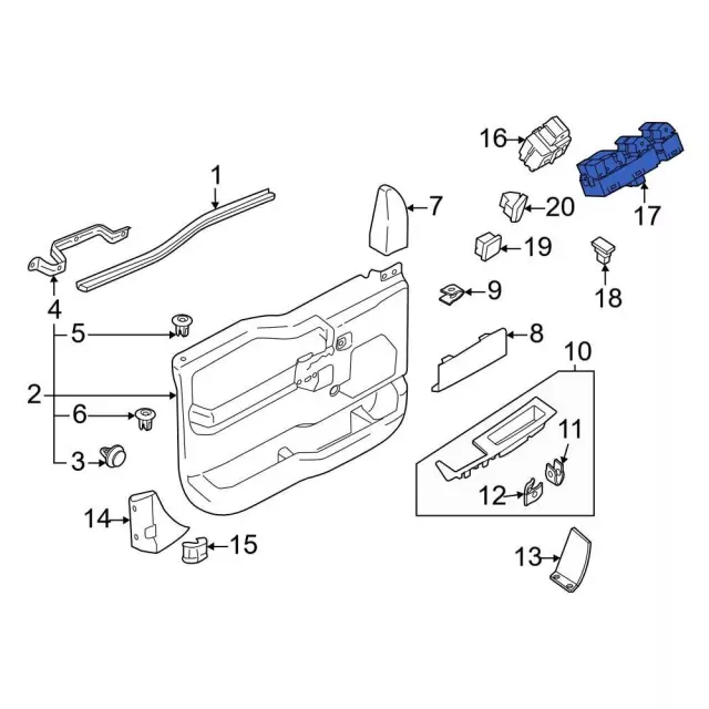 Switch Window Control Doub - Ford (ML3Z-14529-BE)