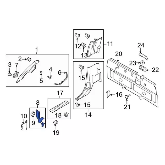 ML3Z1502345AD - Body: Cowl Kick Panel for Ford: F-150, F-150 Lightning Image