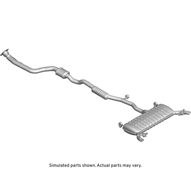 23328469 - : Part# 23328469 Exhaust Muffler Assembly with 3-Way Catalytic Converter, Pipes, Shield, Insulators, Brackets, and Clamp for Cadillac: CTS Image