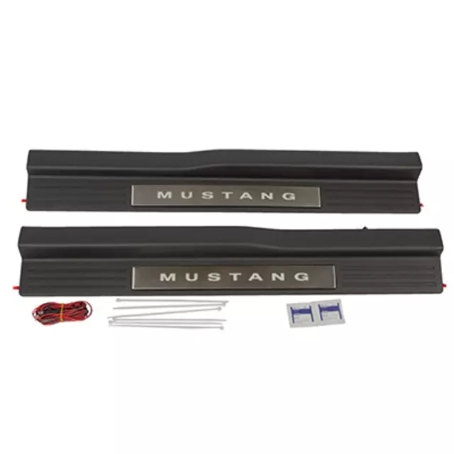 2005-2014 Ford Mustang Illuminated Door Sill Plates Protector Pads Set OEM NEW - Ford (8R3Z-63132A08-AC)