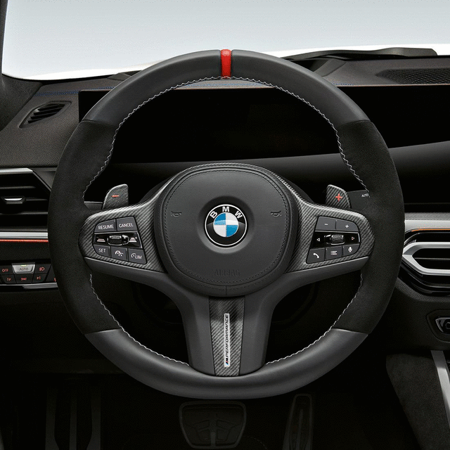 32302463596 - Interior: M Performance Steering Wheel Cover for BMW: 230i, 430i, M2, M240i, M340i, M4, Z4 Image