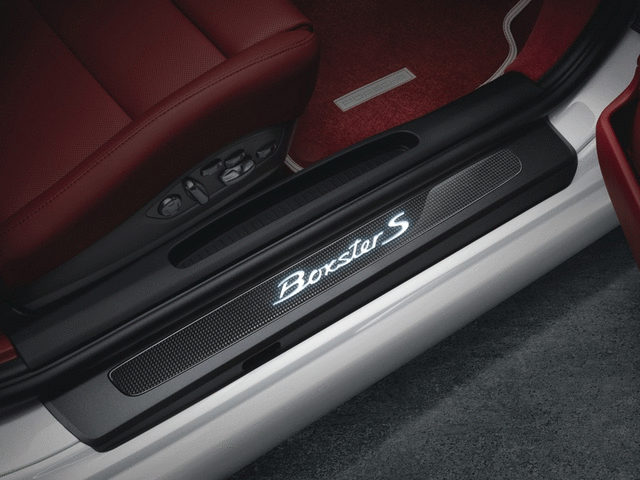 98104480030 - Exterior: 2013-2023 Porsche - Door Entry Guards In Carbon - Illuminated for Porsche: 718 Boxster, Boxster Image