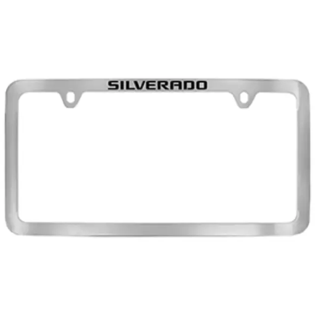 19368101 - Exterior: License Plate Frame, Silverado Logo for Chevrolet: Silverado 1500, Silverado 1500 LD, Silverado 1500 LTD, Silverado 2500 HD, Silverado 3500 HD Image