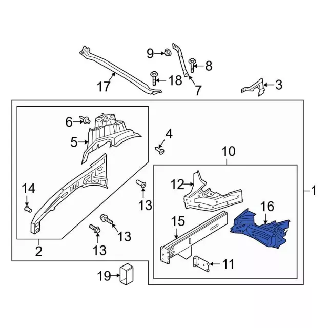 L1MZ78108A26C - Body: Rail Reinforced for Ford: Explorer, Police Interceptor Utility | Lincoln: Aviator Image