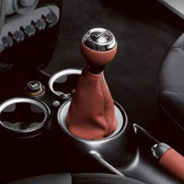 25110427490 - Interior: Shift Gaiter Leather Redwood Red With Chrome for Mini: Cooper Image