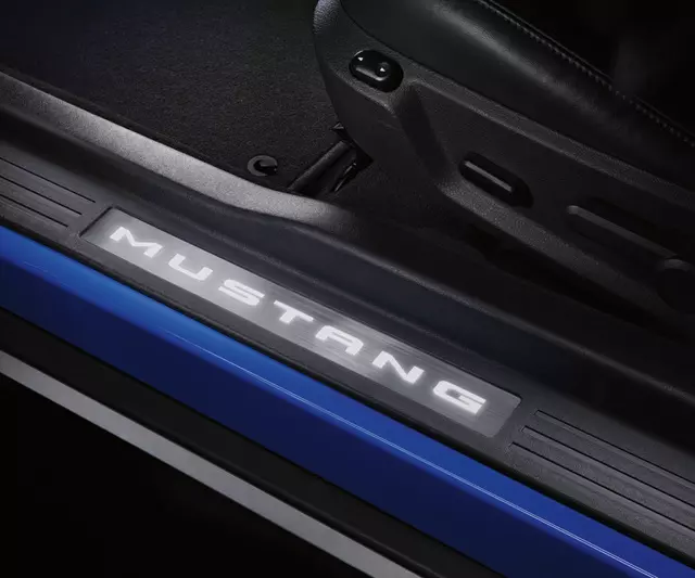 2005-2014 Ford Mustang Illuminated Door Sill Plates Protector Pads Set OEM NEW - Ford (8R3Z-63132A08-AC)