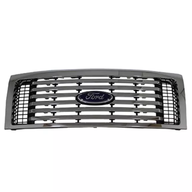 2009 thru 2014 F-150 OEM Genuine Ford Parts Chrome Billet Grille w/Emblem - Ford (CL3Z-8200-CB)