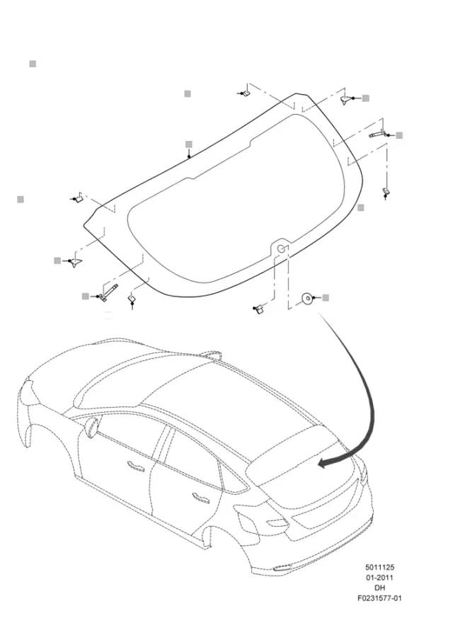CP9Z5842006A - Body: Back Glass for Ford Image