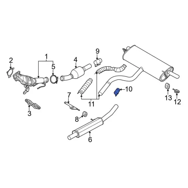 NU2Z5K256B - : Clamp for Ford: Bronco Sport, C-Max, Escape, Focus, Transit Connect | Lincoln: Nautilus Image