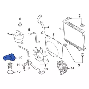 LC3Z8592A - Cooling System: Engine Water Pump Outlet Pipe for Ford Image
