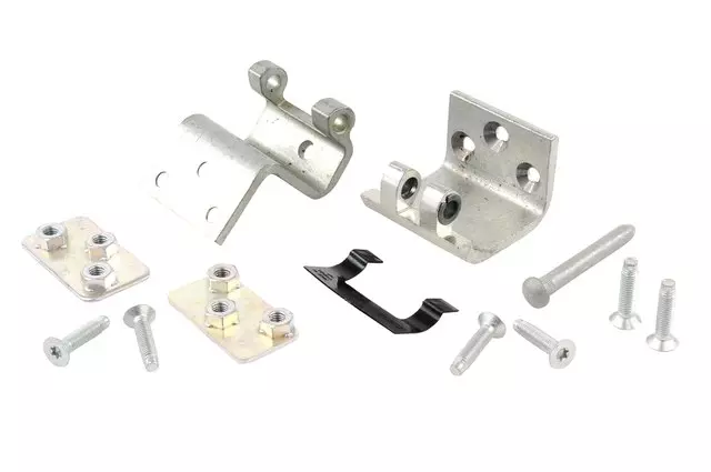 19257344 - Exterior: Intermediate Side Door Lower Door Hinge Kit with Hinges, Backing Plates, Pin, Stop, and Bolts for ACDelco Image