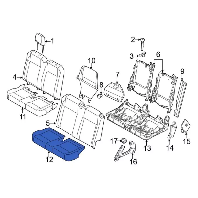CK4Z9963841H - Body: Seat Cushion Pad for Ford Image