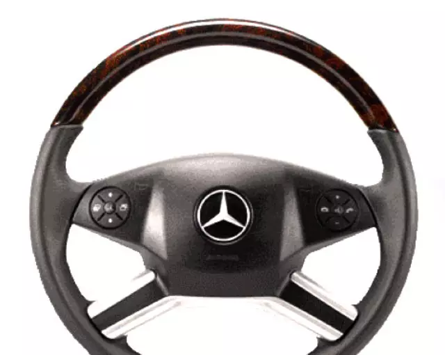 66268334 - Interior: Wood/Leather Steering Wheel (Burl Walnut) for Mercedes-Benz Image