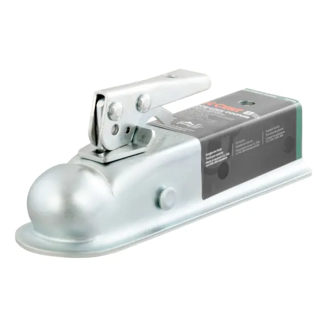 25153 - : 2" Straight-Tongue Coupler with Posi-Lock (2" Channel, 3,500 lbs, Zinc) for CURT Image