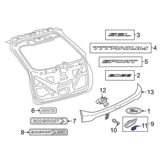 Lift-Gate Latch Release Switch - Ford (FT4Z-14C715-AC)