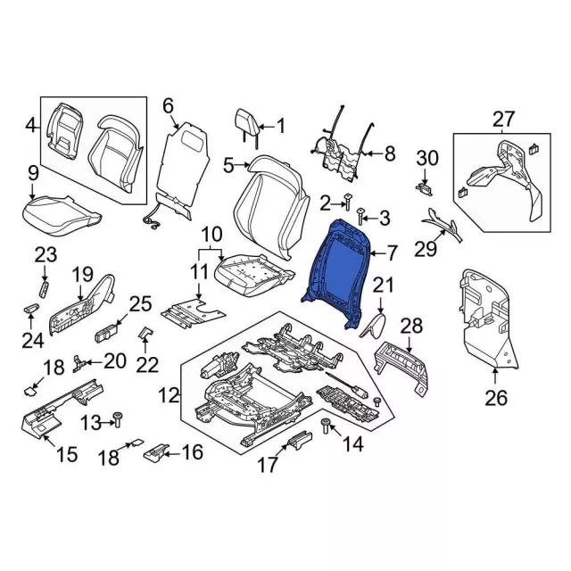 Seat Back Frame - Ford (PU5Z-7861018-U)