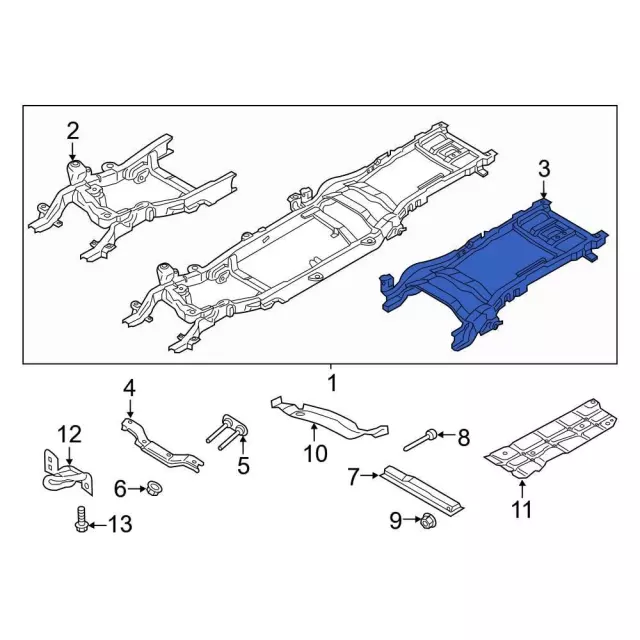 LC3Z5F040B - Body: Rear Frame for Ford Image