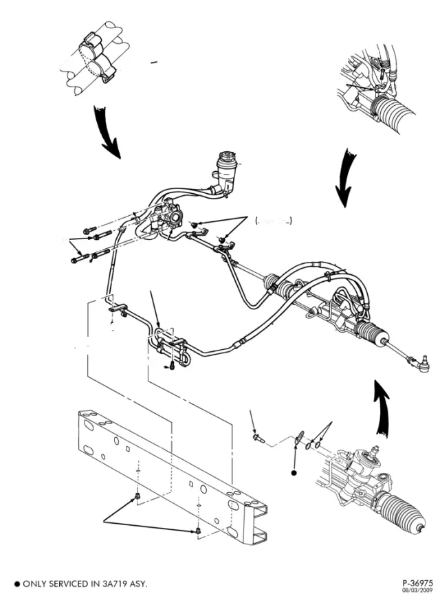 YS4Z3A674AERM - Steering: Power Steering Pump for Ford Image