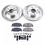 K699 - : Z23 Daily Driver Carbon-Fiber Ceramic Brake Pad and Drilled &amp; Slotted Rotor Kit for PowerStop Image